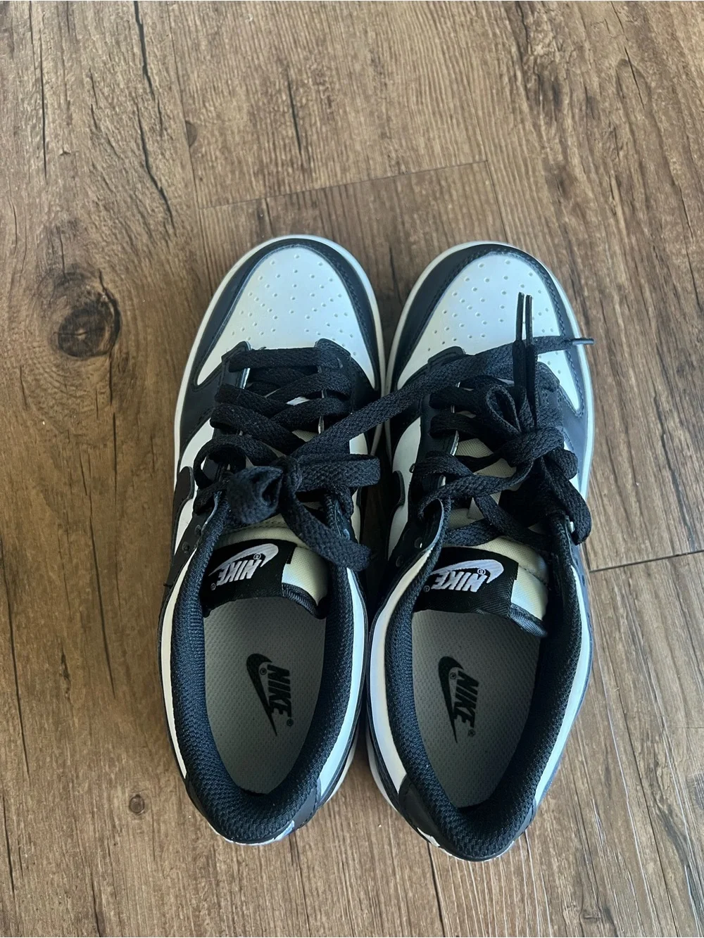 Nike Black and White Low-Top Sneakers with Swoosh